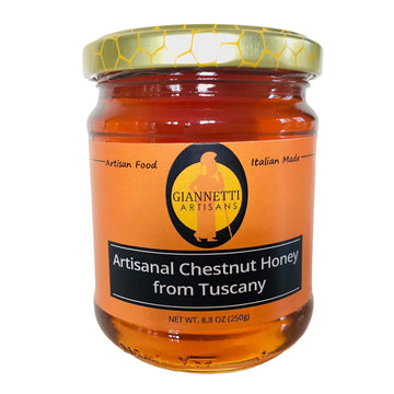 Giannetti Artisans Unpasteurized Chestnut Honey from Tuscany, Italy - Artisan Produced 8.8 OZ & 17.63 OZ JARS- 2022 Batc