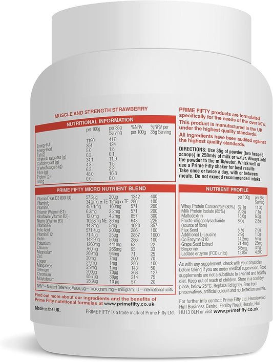 Prime Fifty Maintaining Muscle Protein Supplement ? Strawberry Protein400 Grams
