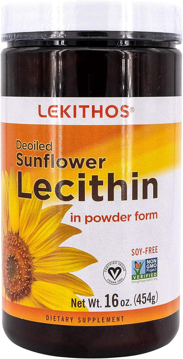 Lekithos Sunflower Lecithin Powder - 16 oz - Rich in Phosphatidyl Chol1 Pounds
