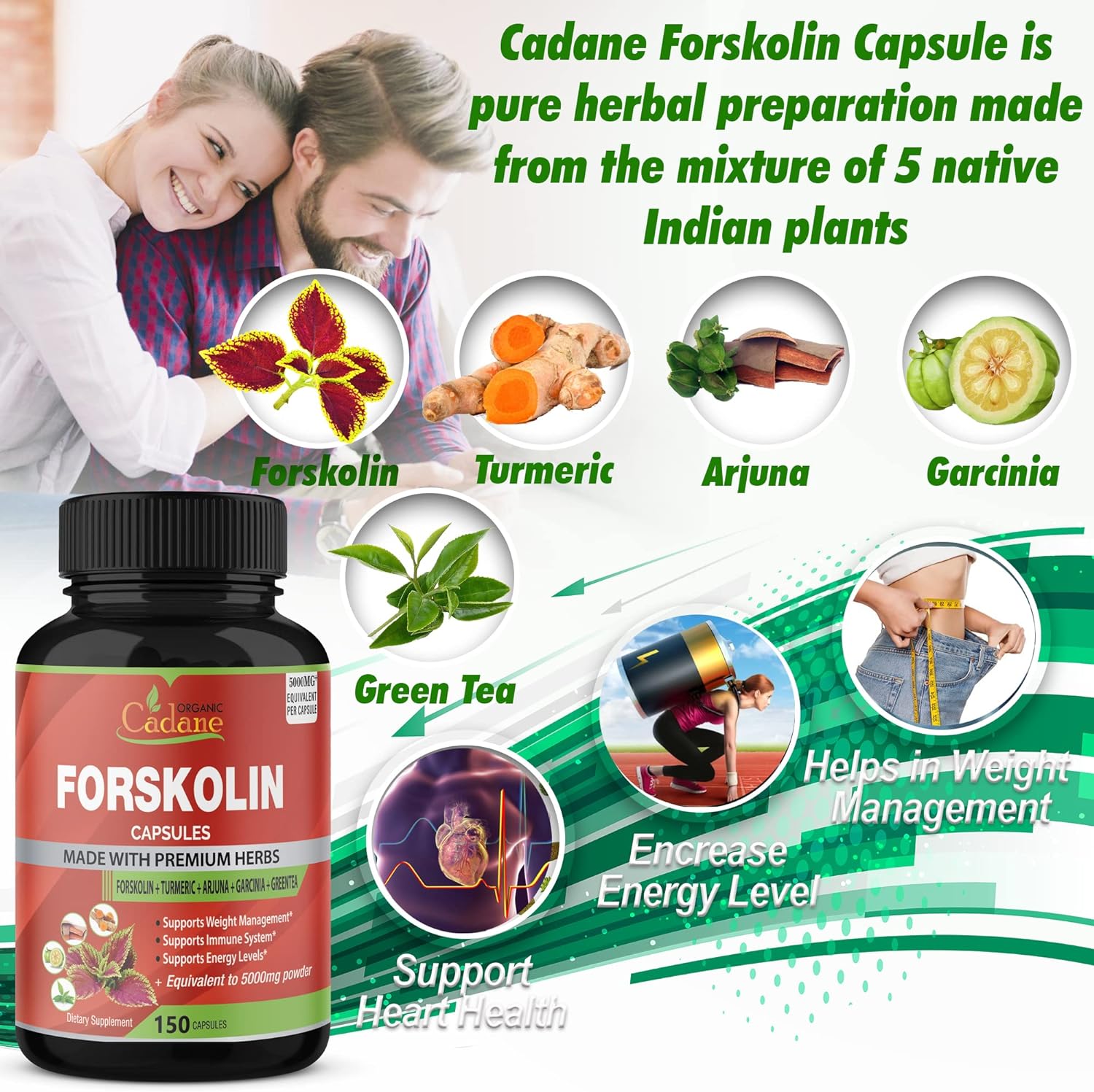  Forskolin Supplements Capsules 5000mg, 5 Month Supply, 150 
