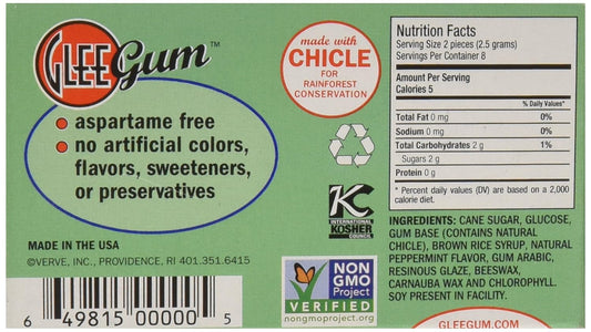 Glee Gum Peppermint Gum - 16 Count (Pack of 2)