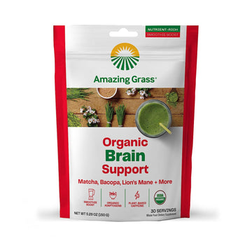 Amazing Grass Brain Booster Smoothie Mix: Greens Powder With Lions Man