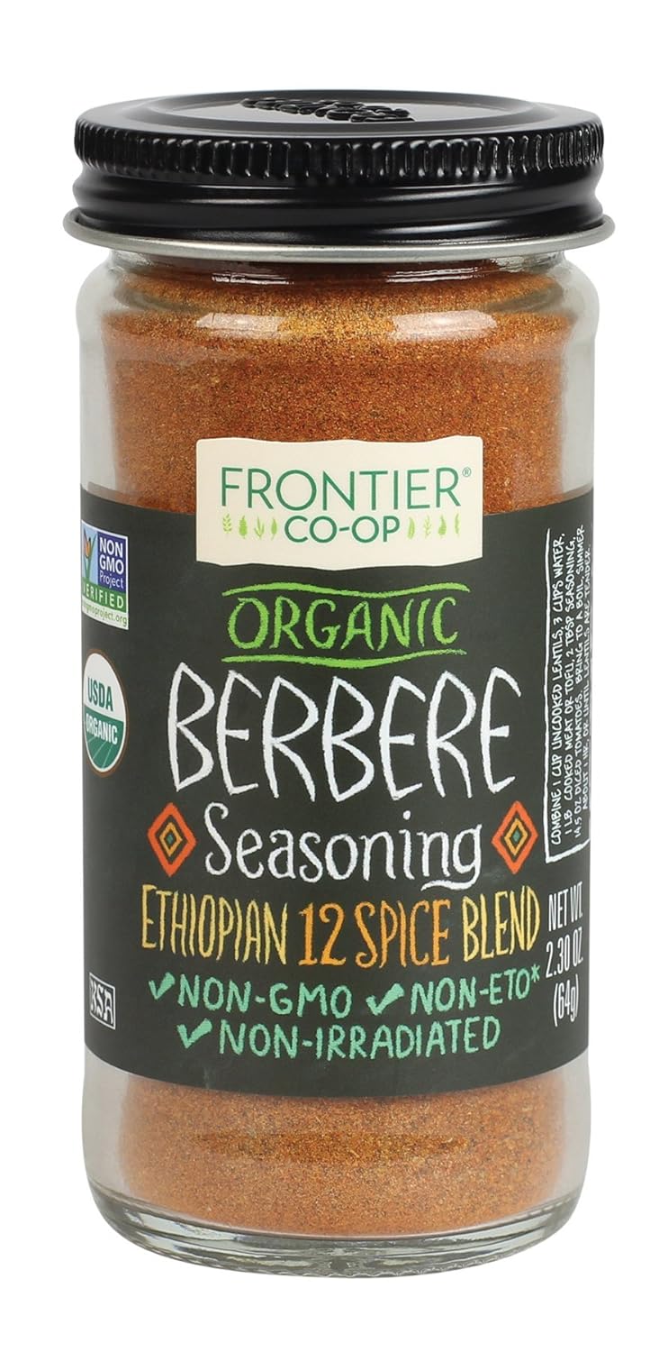 Frontier Organic Berbere Seasoning, 2.3 Ounce, Blend Of 12 Organic, Wa
