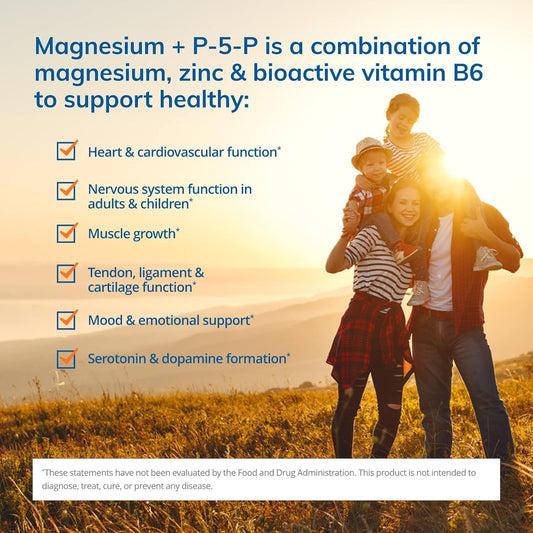 Euromedica Magnesium + P-5-P - 60 Capsules - Bio-Active Vitamin B6 wit