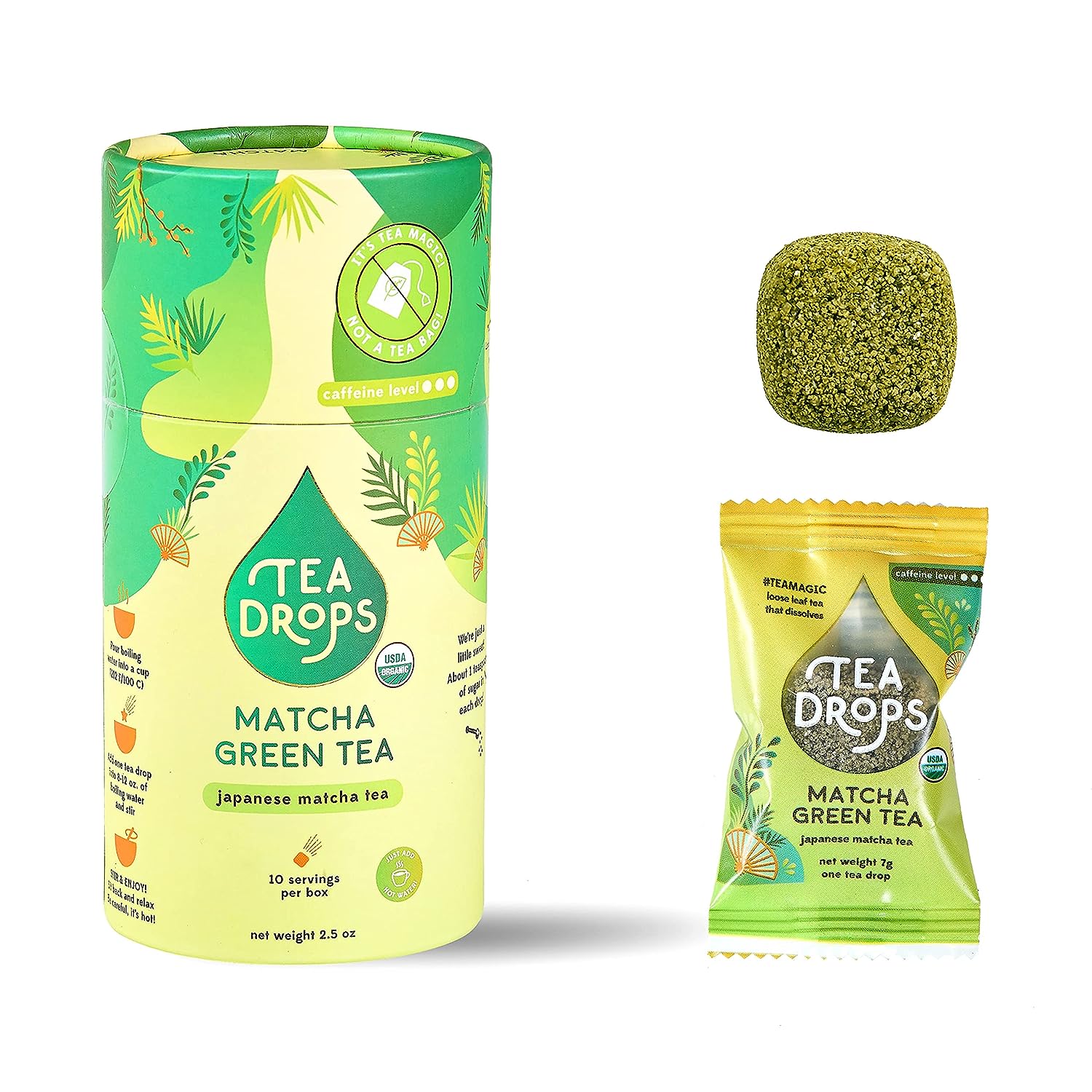 Tea Drops, Tea Matcha Green Organic 10 Count