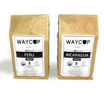 Waycup Organic Peru + Nicaragua (Fairtrade) Kosher Coffee, Ground, (OFT Pack, 2 x  bag)