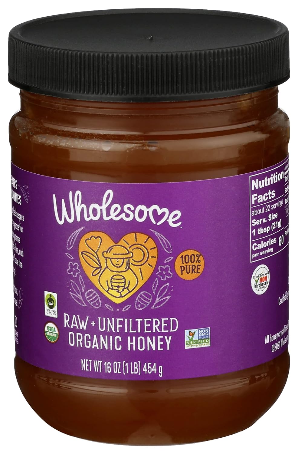 WHOLESOME SWEETENERS Honey FRTRD Raw Organic, 16 Ounce : Nut