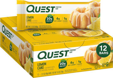 Quest Nutrition Lemon Cake Protein Bars, High Protein, Low Carb, Glute1.6 Pounds