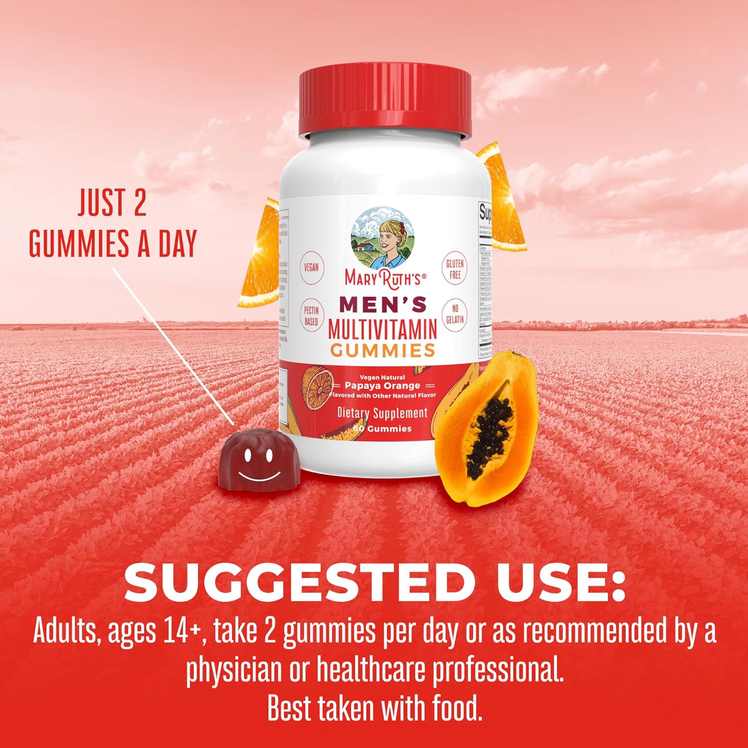 MaryRuth Organics Mens Vitamin Gummy | Vegan Daily Multivitamins for I