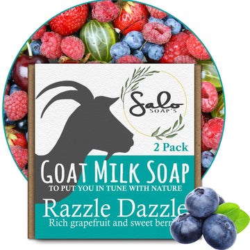 Salo Soap's Organic Scented Goat Milk Soap Bar for Women with Sensitive Skin, 2 Bars