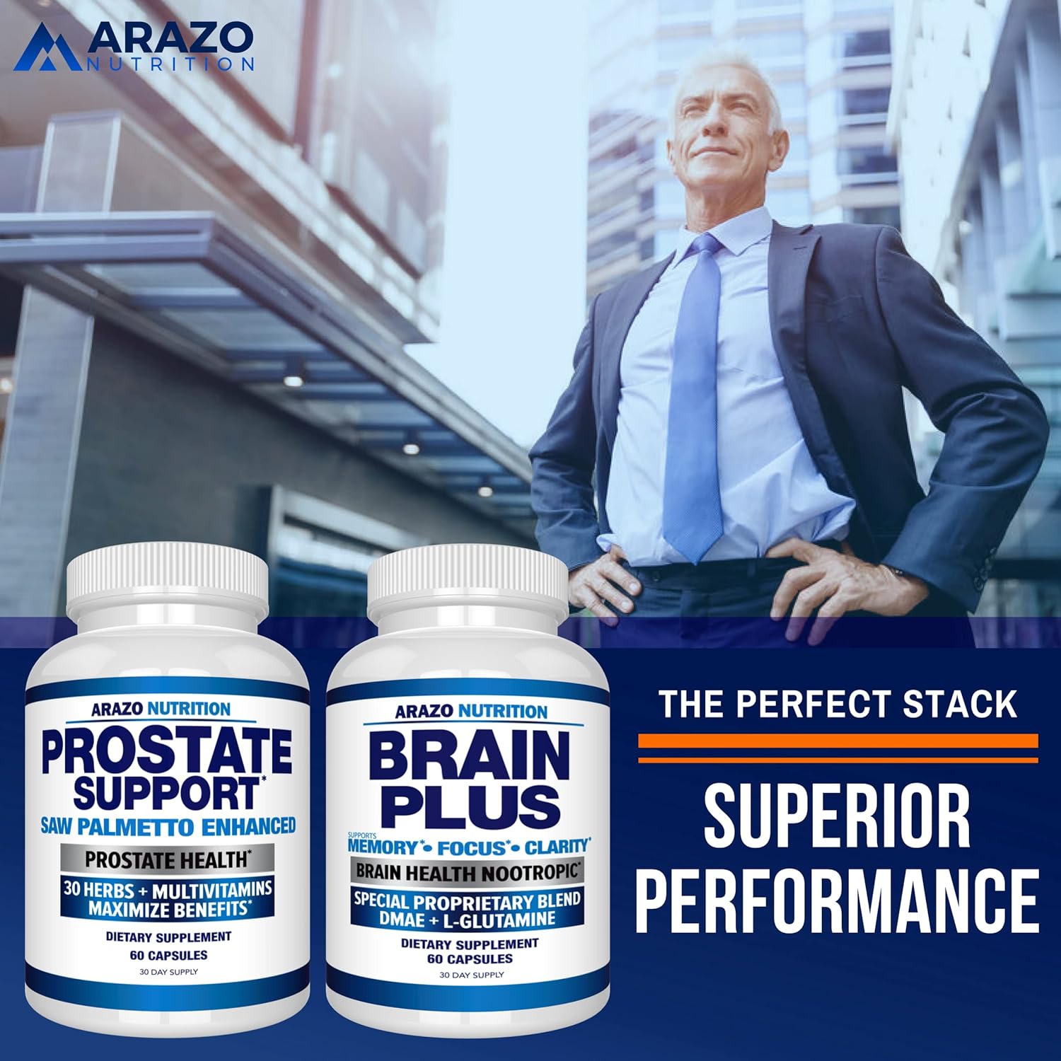 Arazo Nutrition Prostate Supplement - Saw Palmetto + 30 Herbs - Reduce