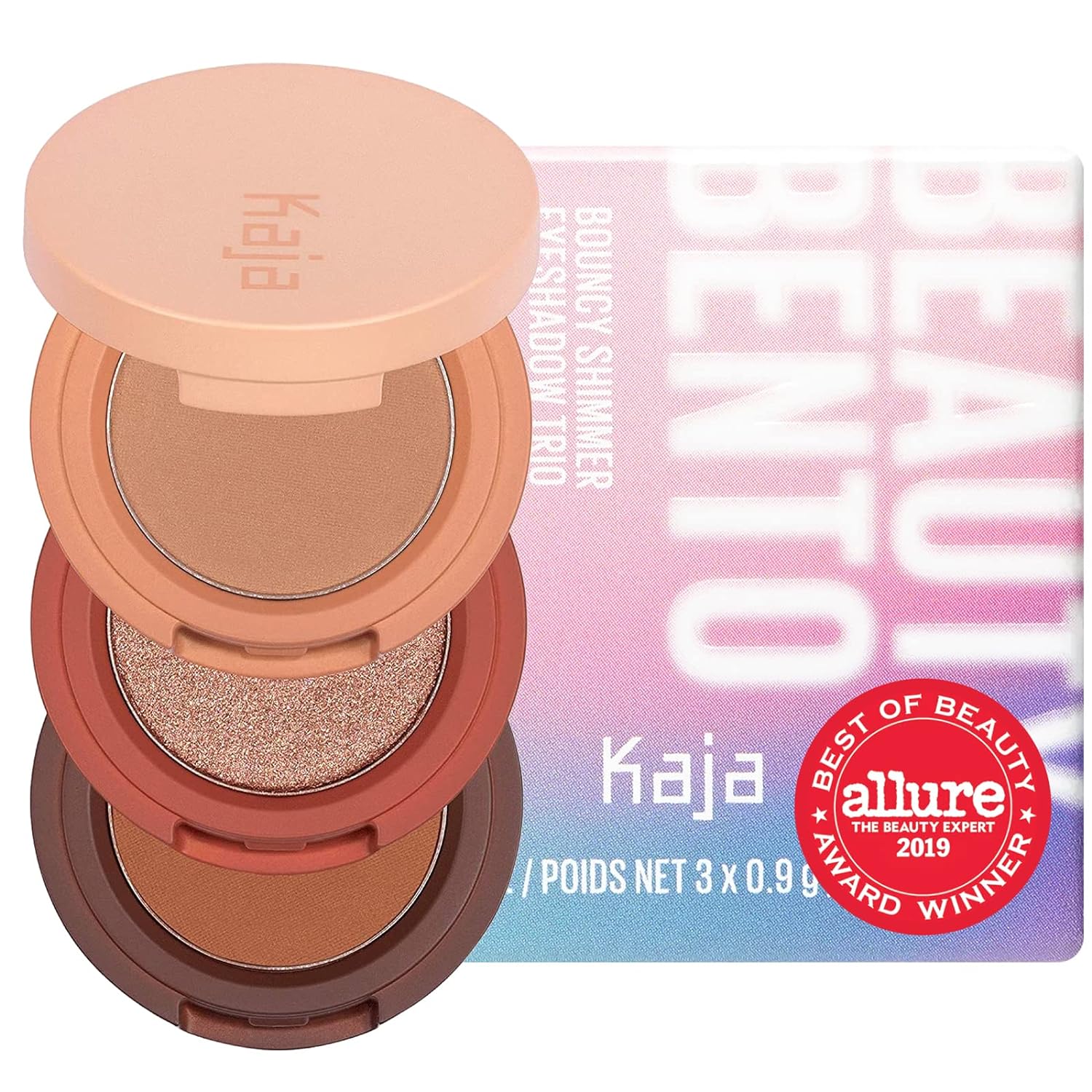 Kaja Beauty Bento Collection - Bouncy Eyeshadow Trio | Warm Honey Tones, Travel Size, 10 Spiked Ginger, 2019 Allure Best of Beauty Award, 0.03