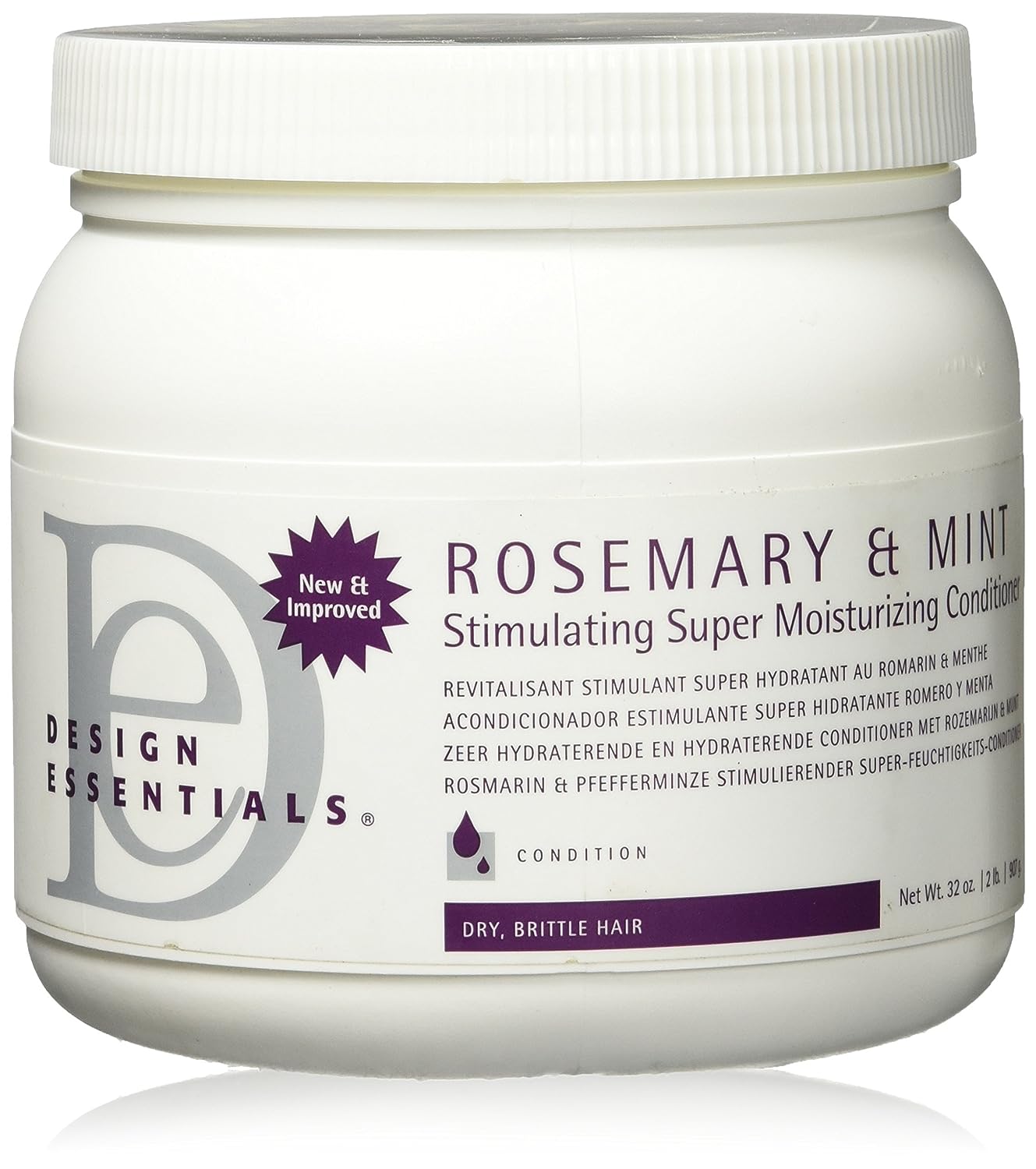 Design Essentials Rosemary & Mint Stimulating Super Moisturizing Conditioner, 32  Container,900 ml