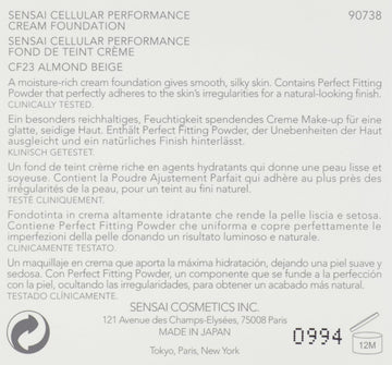 Sensai Cellular Performance Cream Foundation Number CF23, Almond Beige 30