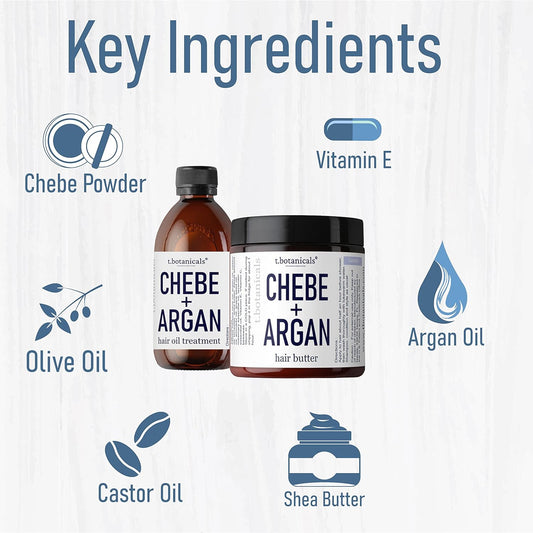 Chebe Butter and Chebe Oil Set With Argan Oil Moisturizer for Hair Growth Hair Thickening Reduce Breakage and Split Ends Prevents Hair Loss with Chebe Powder (Lavender)