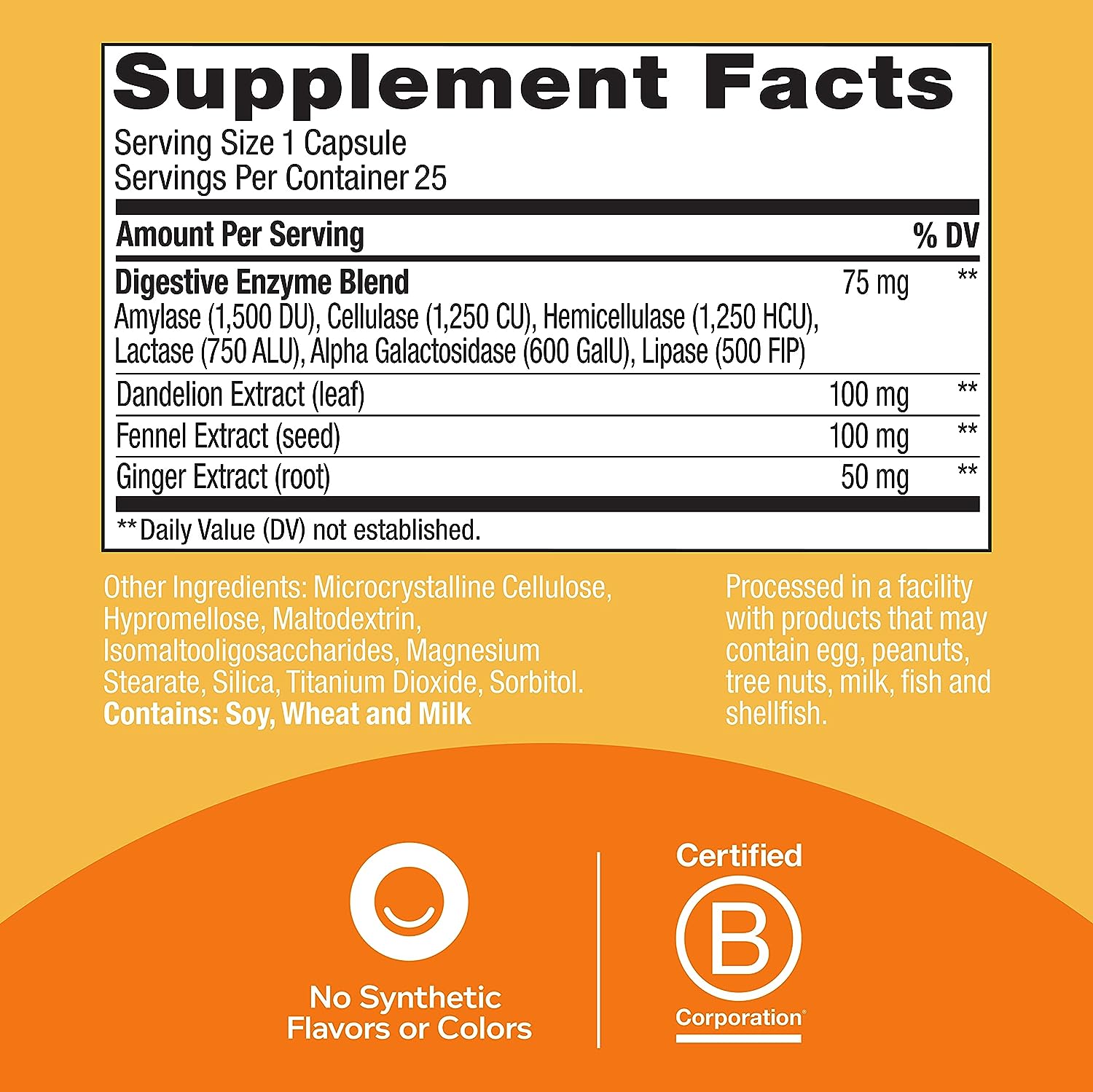  OLLY Beat The Bloat Capsules, Digestive Support Enzymes, Su