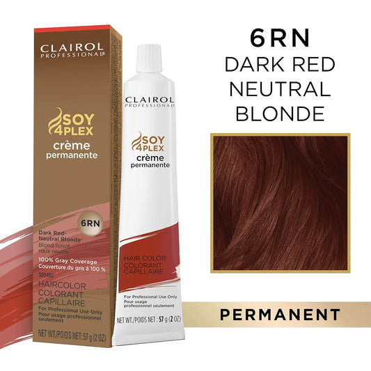 Clairol Professional Permanent Crème, 6rn Dark Red Neutral Blonde, 2  (Pack of 1)