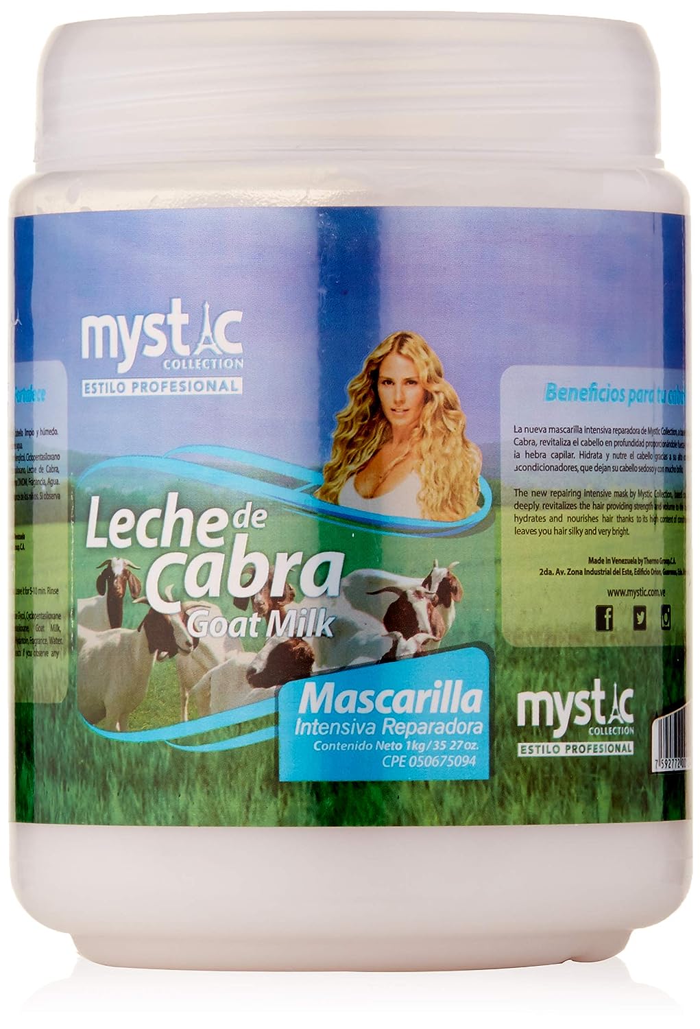 Kleravitex Goat Milk Treatment Mask For Dry Hair / Moisturizing Milk Mask for Dry and Damaged Hair - Nourishes & Hydrates Fragile Hair - Tratamiento Leche De Cabra Cabello Seco 35