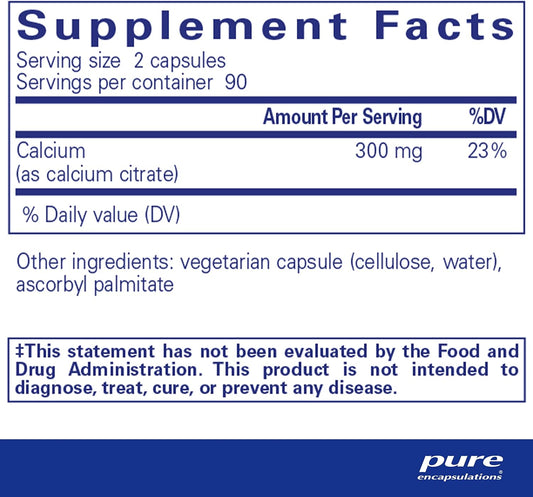 Pure Encapsulations Calcium (Citrate) - Highly Absorbable - for Bone &