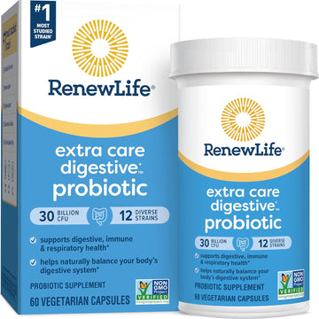 Renew Life Extra Care Probiotic Capsules, Daily Supplement Supports Im2.9 Ounces