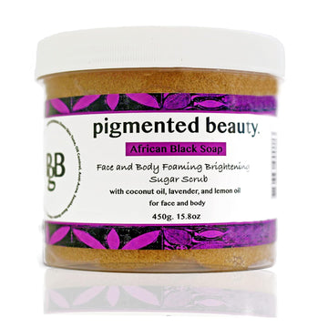 Pigmented Beauty - African Black Soap Brightening Sugar Scrub For Face and Body with Lavender and Lemon Essential Oils 4