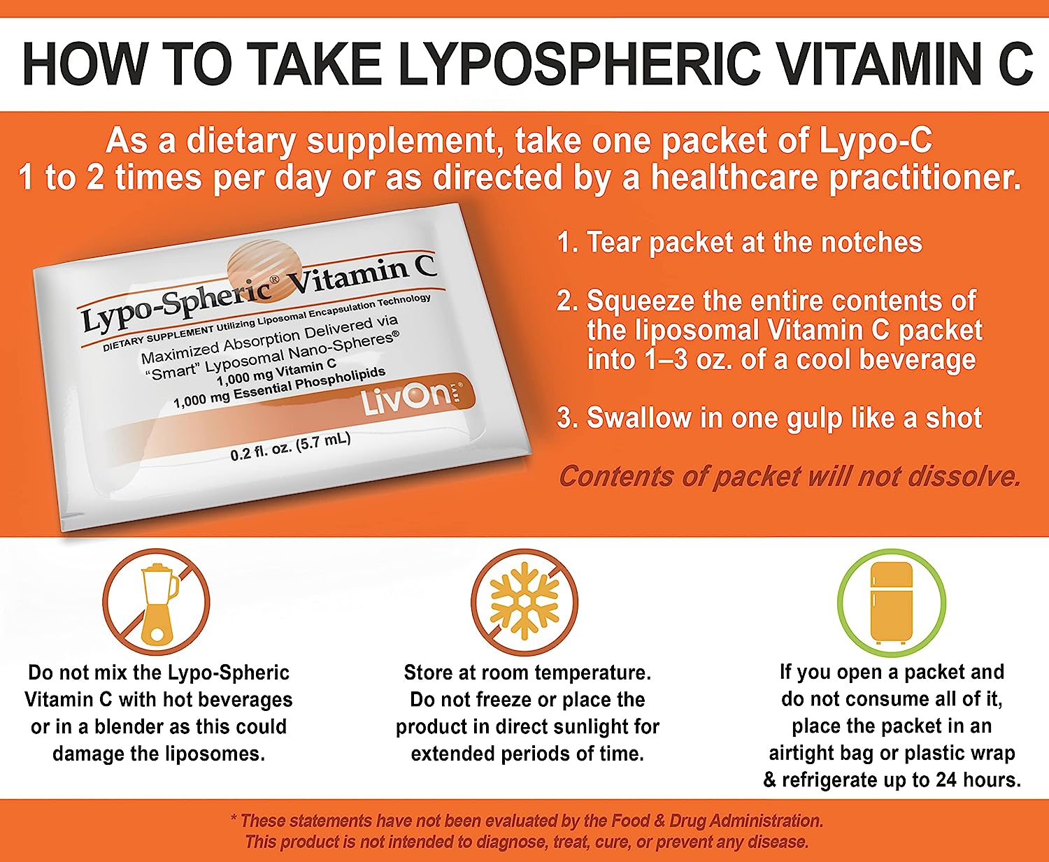 LivOn Laboratories Lypo–Spheric Vitamin C – 2 Cartons (60 Packets) – 1