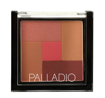Palladio 2-In-1 Mosaic Blush and Bronzer, Silky Smooth Face Makeup Pressed Powder, Five Color Hues from Shimmering Pinks to Golden Browns, Rich Pigmented Shades, awless Finish, Pink Trufe, 0.3