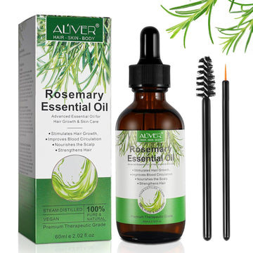 VXHDAG Rosemary Oil for Hair Growth & Skin Care - 100% Pure Organic Rosemary Essential Oil for Eyebrow and Eyelash, Nour