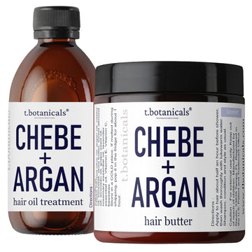 Chebe Butter and Chebe Oil Set With Argan Oil Moisturizer for Hair Growth Hair Thickening Reduce Breakage and Split Ends Prevents Hair Loss with Chebe Powder (Lavender)