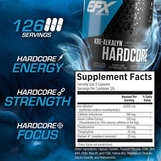 EFX Sports Kre-Alkalyn Hardcore | Thermogenic pH Correct Creatine Mono