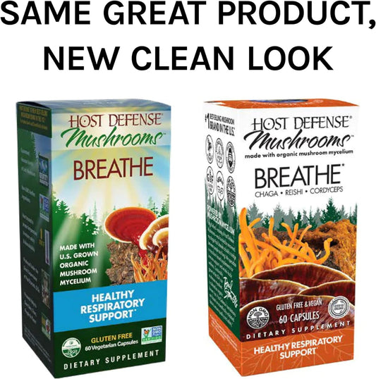 Host Defense, Breathe Capsules, Respiratory Support, Mushroom Suppleme