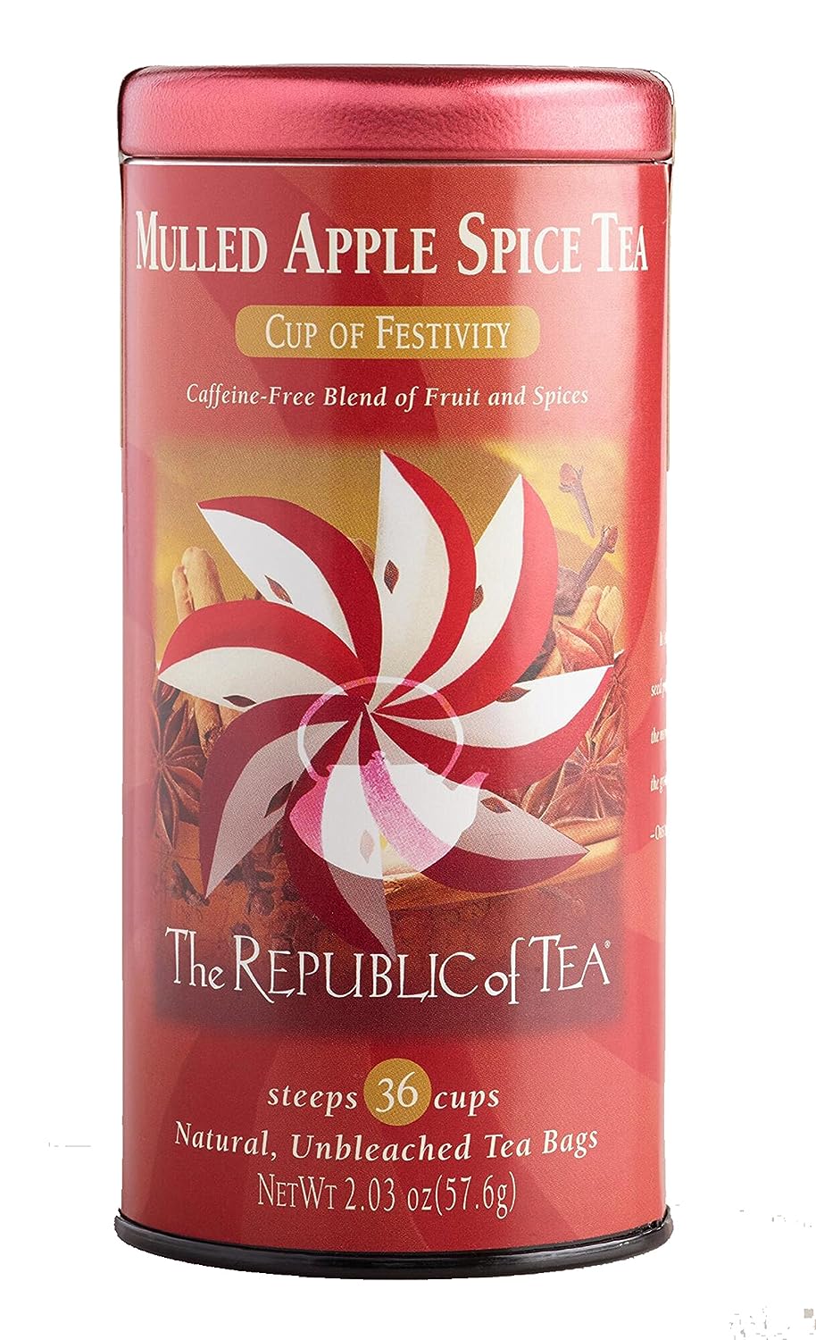 REPUBLIC OF TEA Mulled Apple Spice Herbal Tea, 36 CT