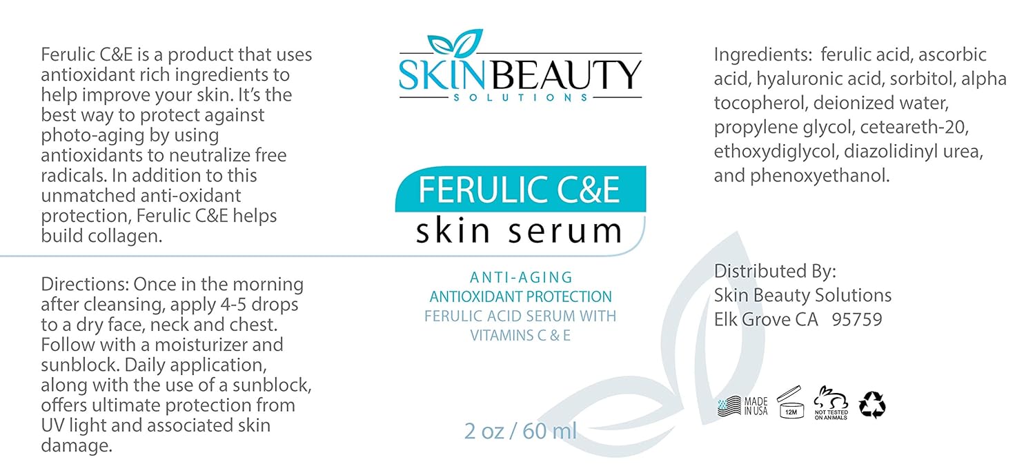 Esupli.com Ferulic Acid CE with Vitamin C+E Skin Serum Wrinkles, Anti-A