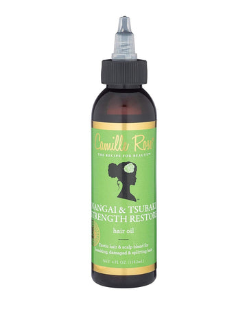 Camille Rose Nangai & Tsubaki Strength Restore Hair Oil, for Strengthening Repair and Reducing Breakage, 4 fl oz