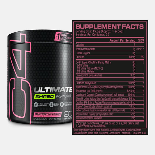 Cellucor C4 Ultimate Shred Pre Workout Powder for Men & Women, Weight