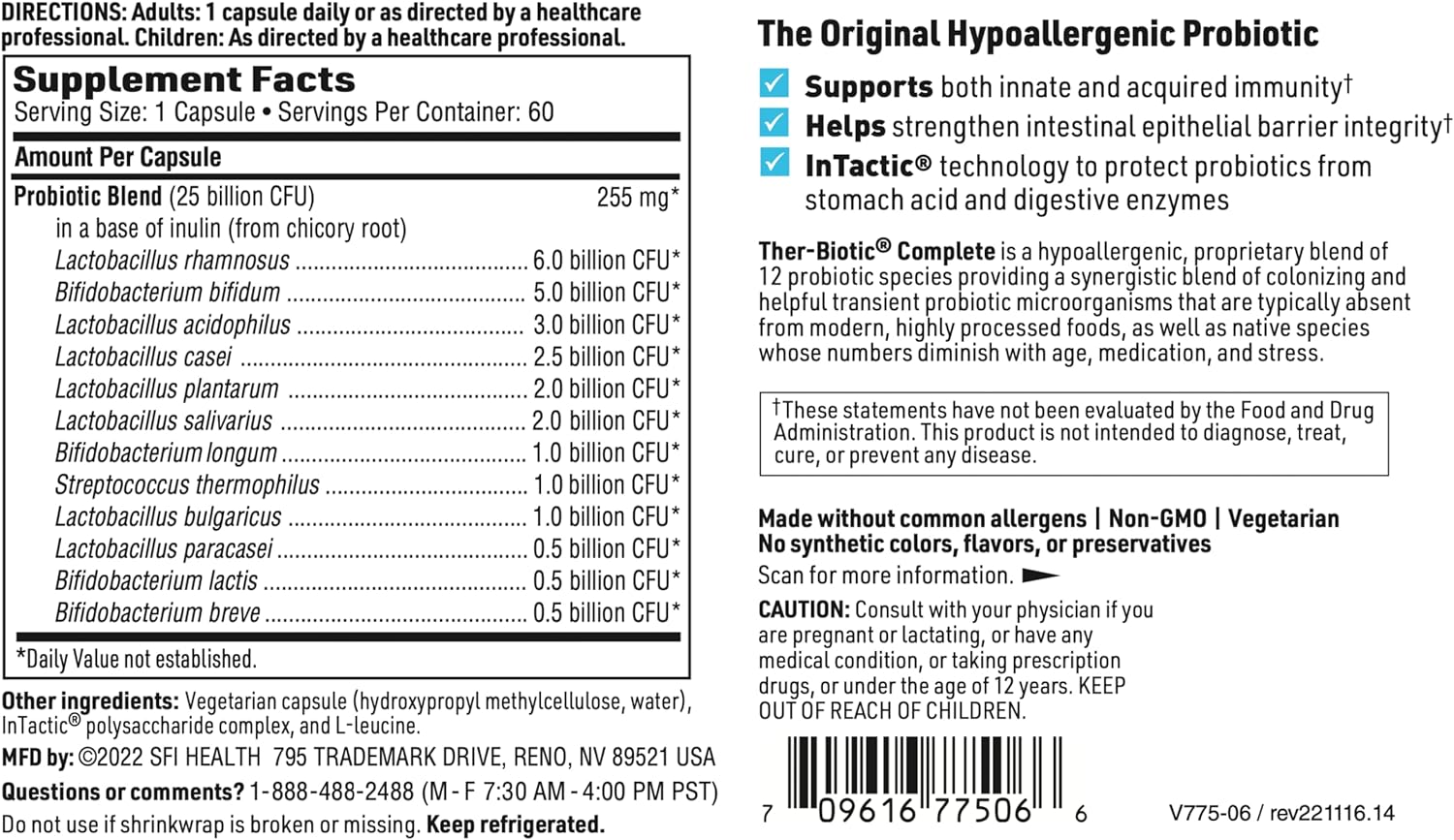 Klaire Labs Ther-Biotic Complete - 25 Billion CFU Probiotic Supplement