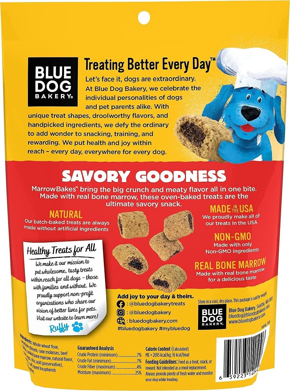 Blue Dog Marrow Bakes | Non GMO | 12oz 340g : Pet Supplies