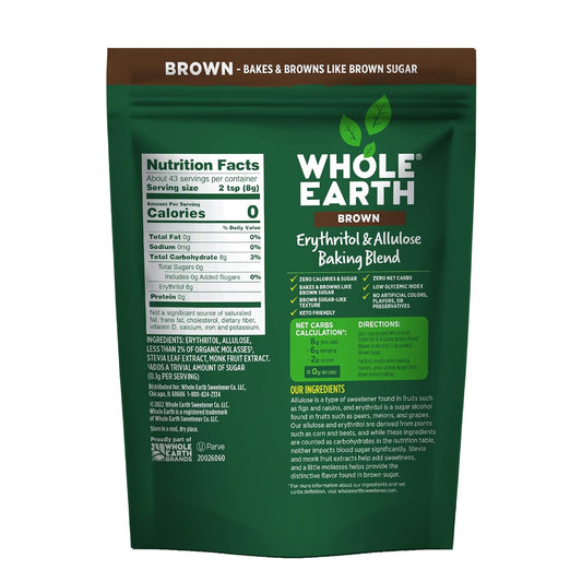 Whole Earth Allulose Baking Blend Brown Sugar Substitute, 12 Ounce Bag