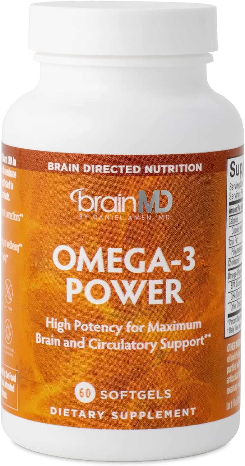 BRAINMD Dr Amen Omega-3 Power - 60 Capsules - Joint & Immune Support S