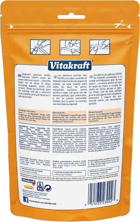 Vitakraft Drops with Yogurt Treats for Dogs, Bite-Sized Training Snacks, 8.8 Ounce (Pack of 1)