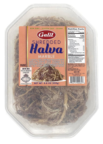 Galil Shredded Halva – Shredded Marble Halva Candy Floss – Kosher, Non-GMO, Gluten-Free, Vegan Halva 8.8 Ounce