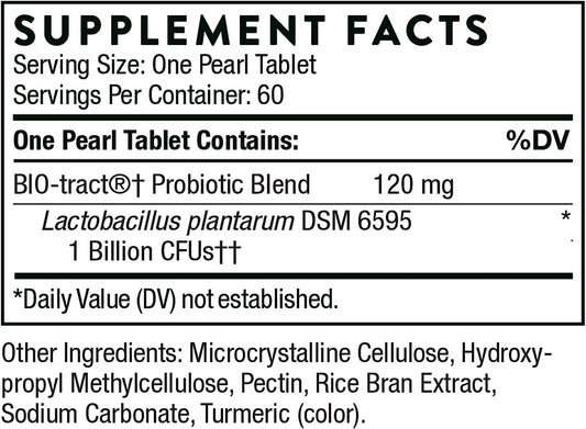 Thorne oraPro-LP Probiotic - Acid-Resistant L. Plantarum Pearls for Easy Dosing - 60 Pearl Tablets