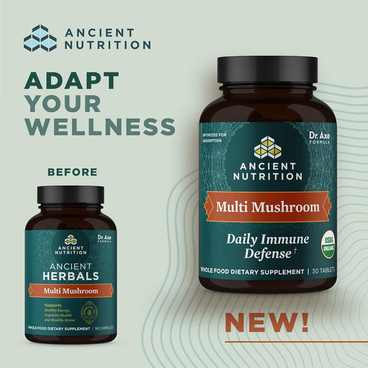 Ancient Nutrition Mushroom Supplement, Organic Multi Mushroom Immune S