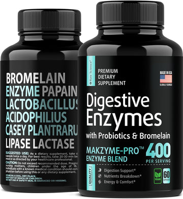 Digestive Enzymes With Probiotics for Women & Men Digestive Health - B2.08 Ounces