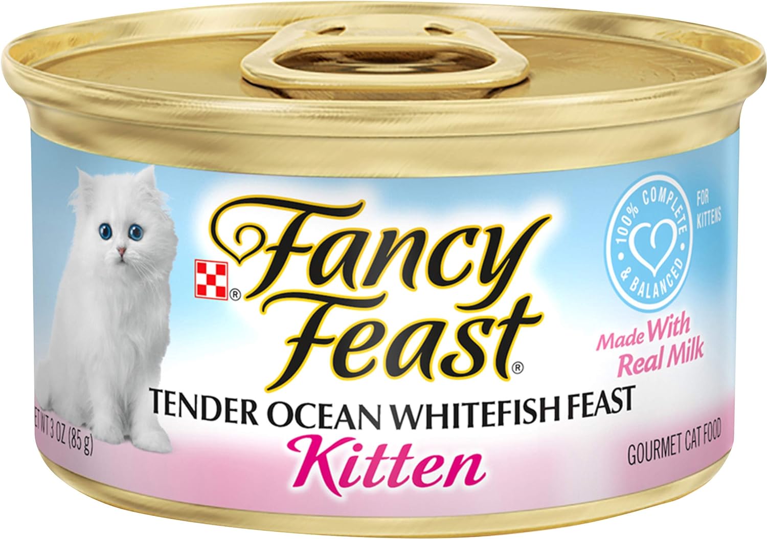 Purina Fancy Feast Wet Kitten Food, Tender Ocean Whitefish Feast - 3 Oz. Can