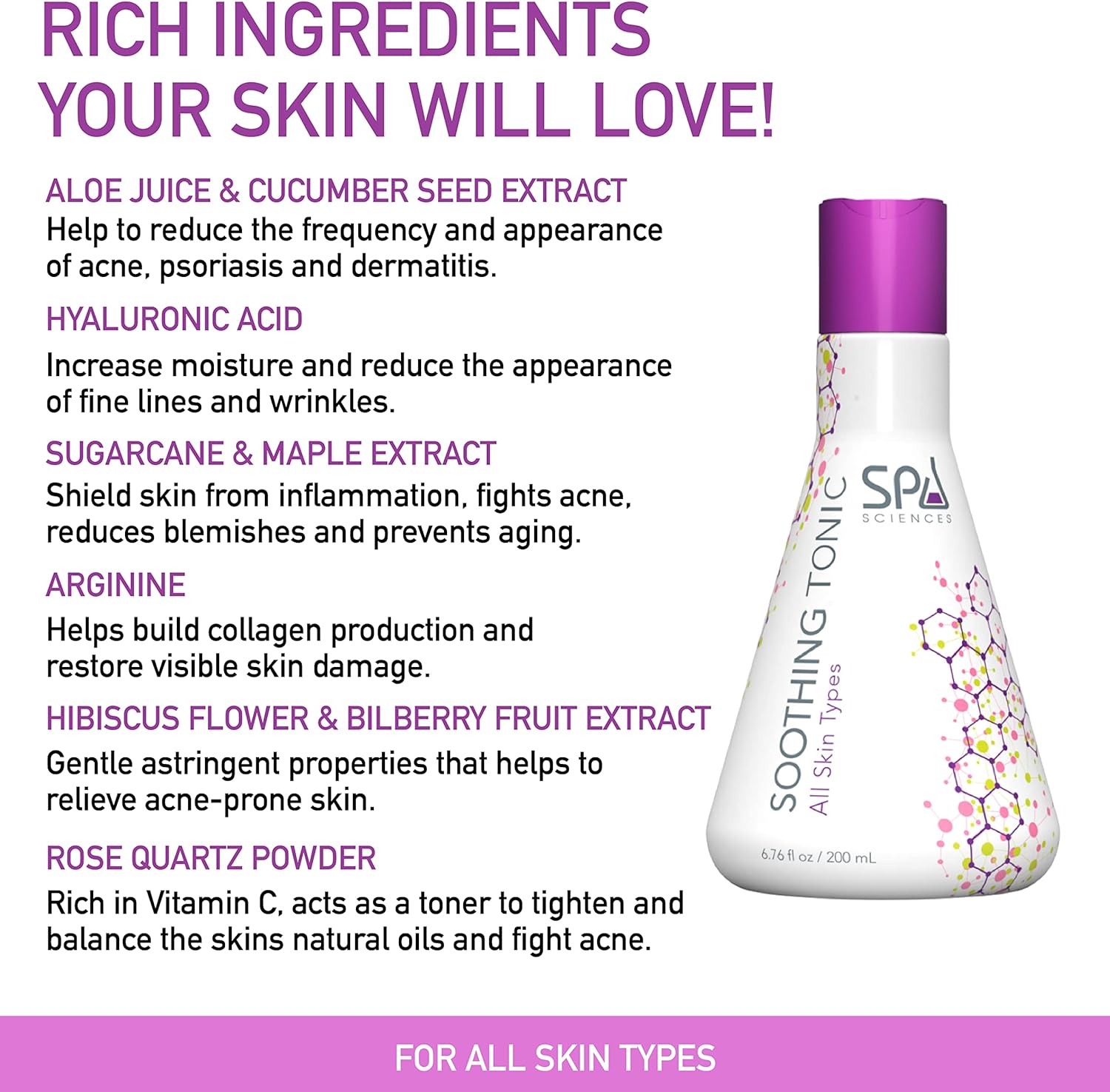 Spa Sciences - Soothing Tonic - with Aloe Juice, Cucumber Ex