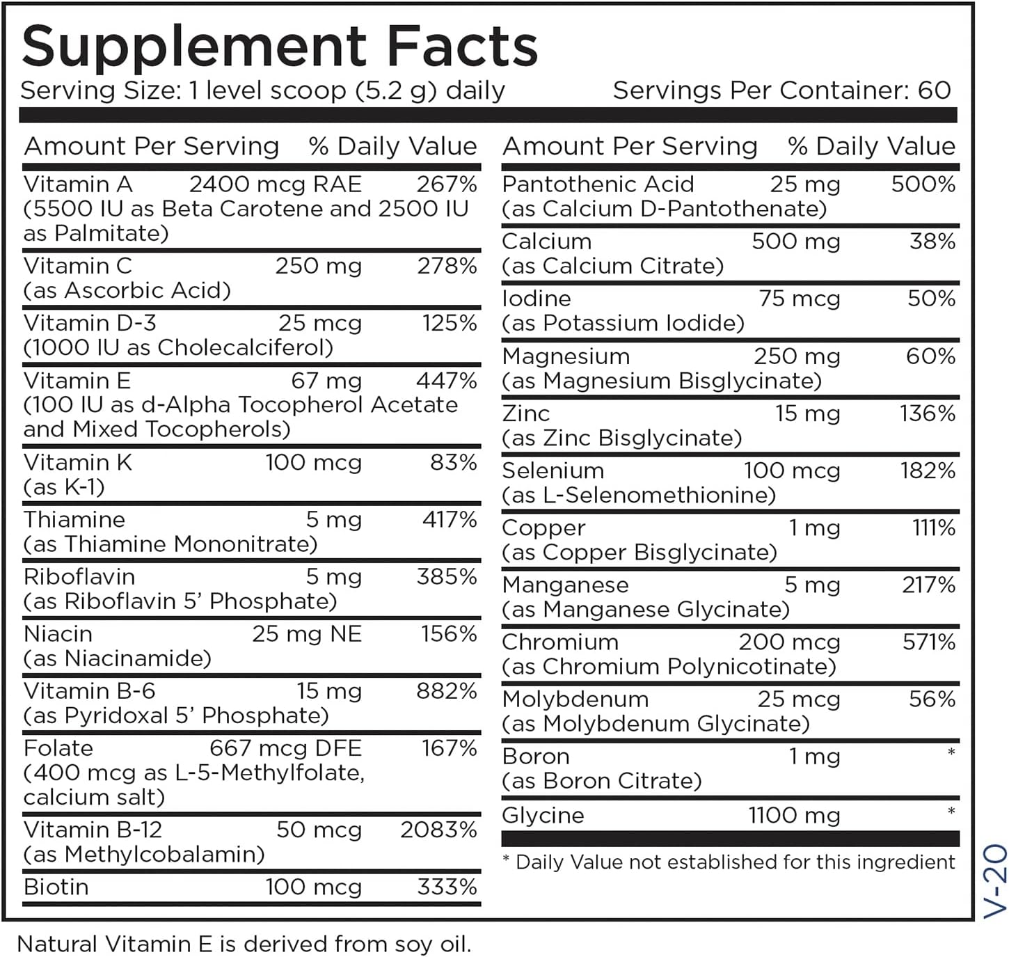 Metabolic Maintenance Vitamin Mineral Base Powder - Iron Free Multivit