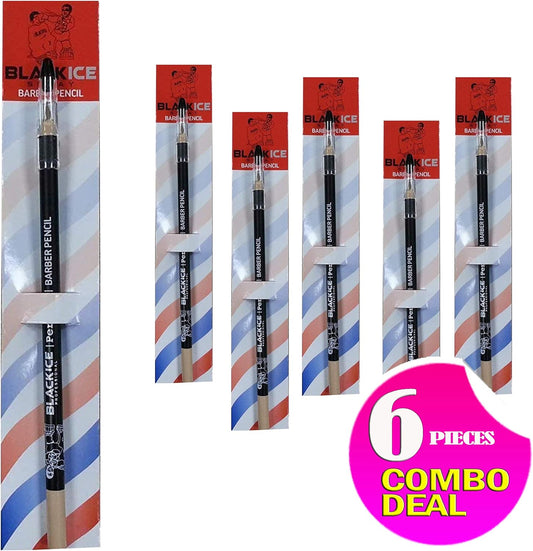 Black Ice Spray Barber Pencil (Tan) - 6 Pieces, Tool can be Used for Making Distinctive Beard, Mustache and Eyebrow Arches, Color:Tan, Pencil to Fill in Missing Spots