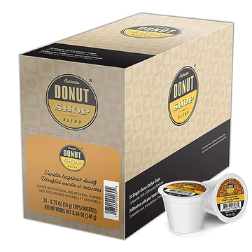 Authentic Donut Shop Blend Decaf Vanilla Hazelnut Single Serve Cups for Keurig K Cup Brewers, 24 Count