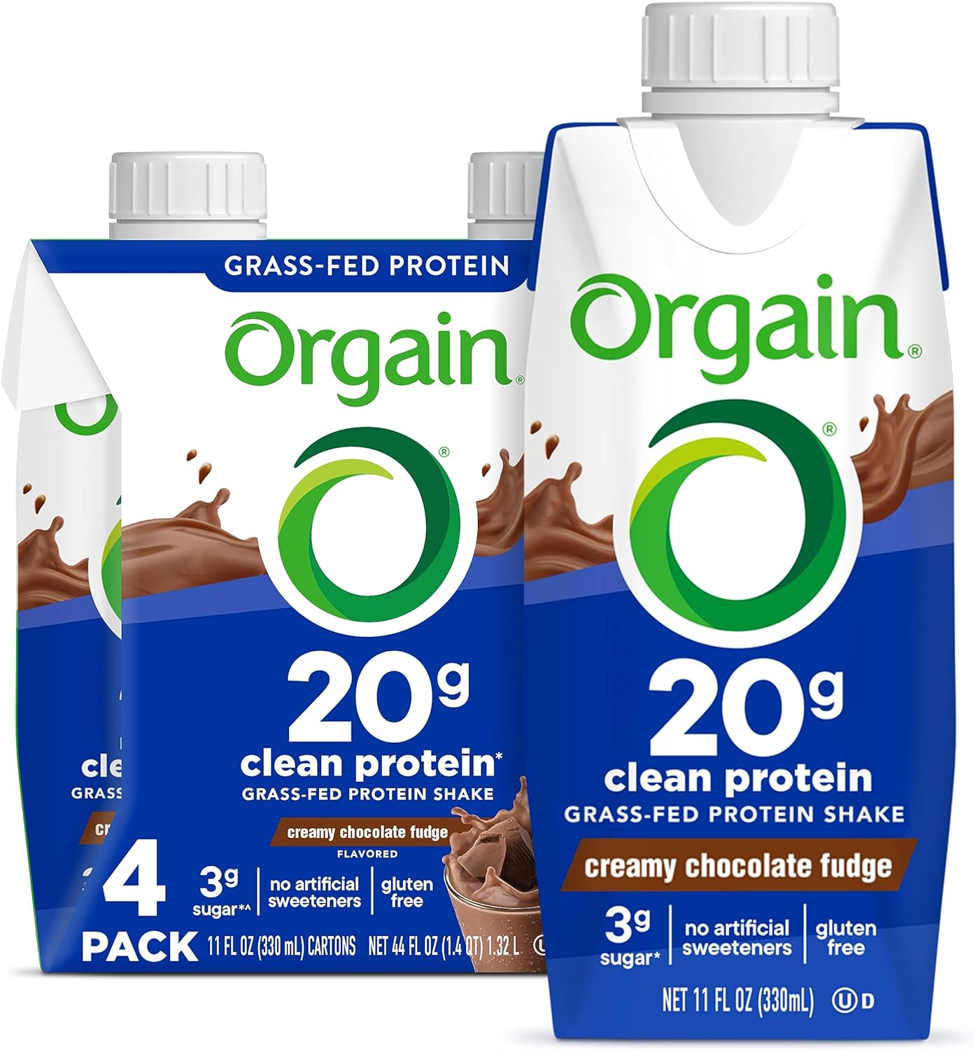 Orgain Clean Protein Shake, Grass Fed Dairy, Creamy Chocolate Fudge -